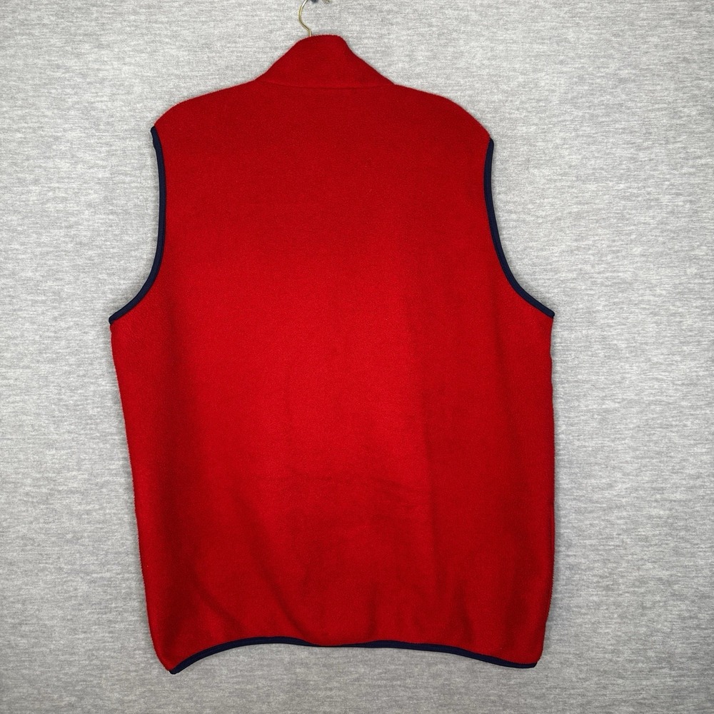 Vintage 90s LL Bean Outdoors Mens Size XL Tall‎ Full Zip Fleece Vest Jacket Red - Picture 5 of 6